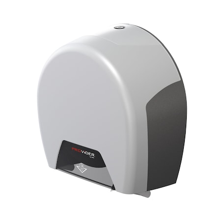 Provider Jumbo 9" Roll Tissue Dispenser, Single, White/Graphite PRO-JS1020